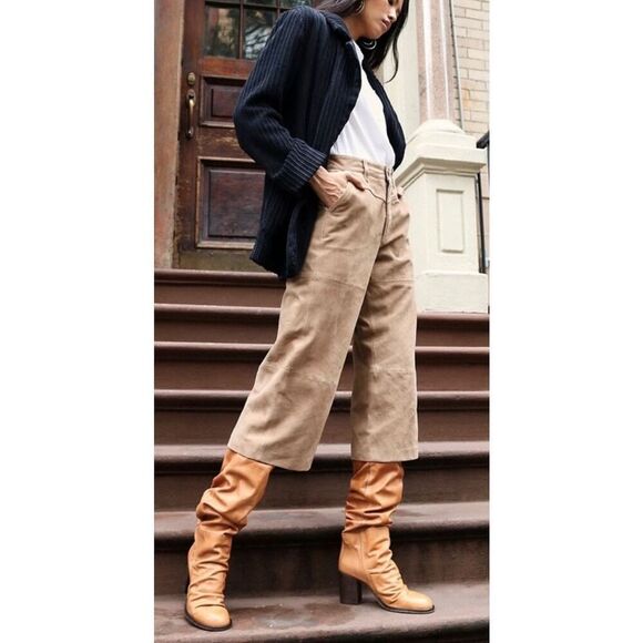 Free People Elyse Tall Boot Slouch Taupe Leather, $275 Sz 36 5.5/6 - Picture 4 of 10